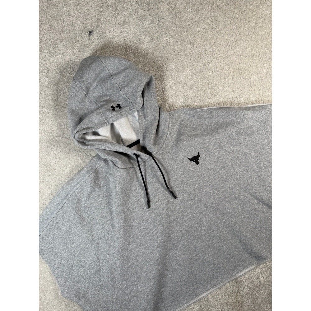 Under Armour Project Rock Sleeveless Cropped Training Hoodie Mens XL Gray Nwot